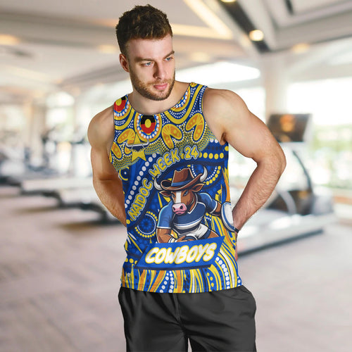 Custom Australia NAIDOC Week 2024 Men Tank Top Cowboys Mascot Keep The Fire Burning