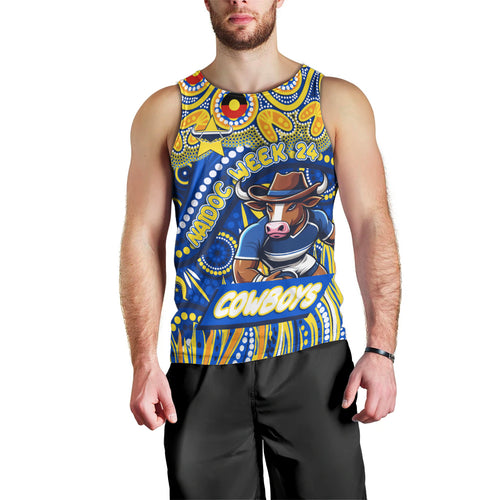 Custom Australia NAIDOC Week 2024 Men Tank Top Cowboys Mascot Keep The Fire Burning