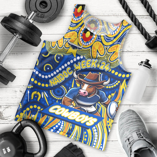 Custom Australia NAIDOC Week 2024 Men Tank Top Cowboys Mascot Keep The Fire Burning