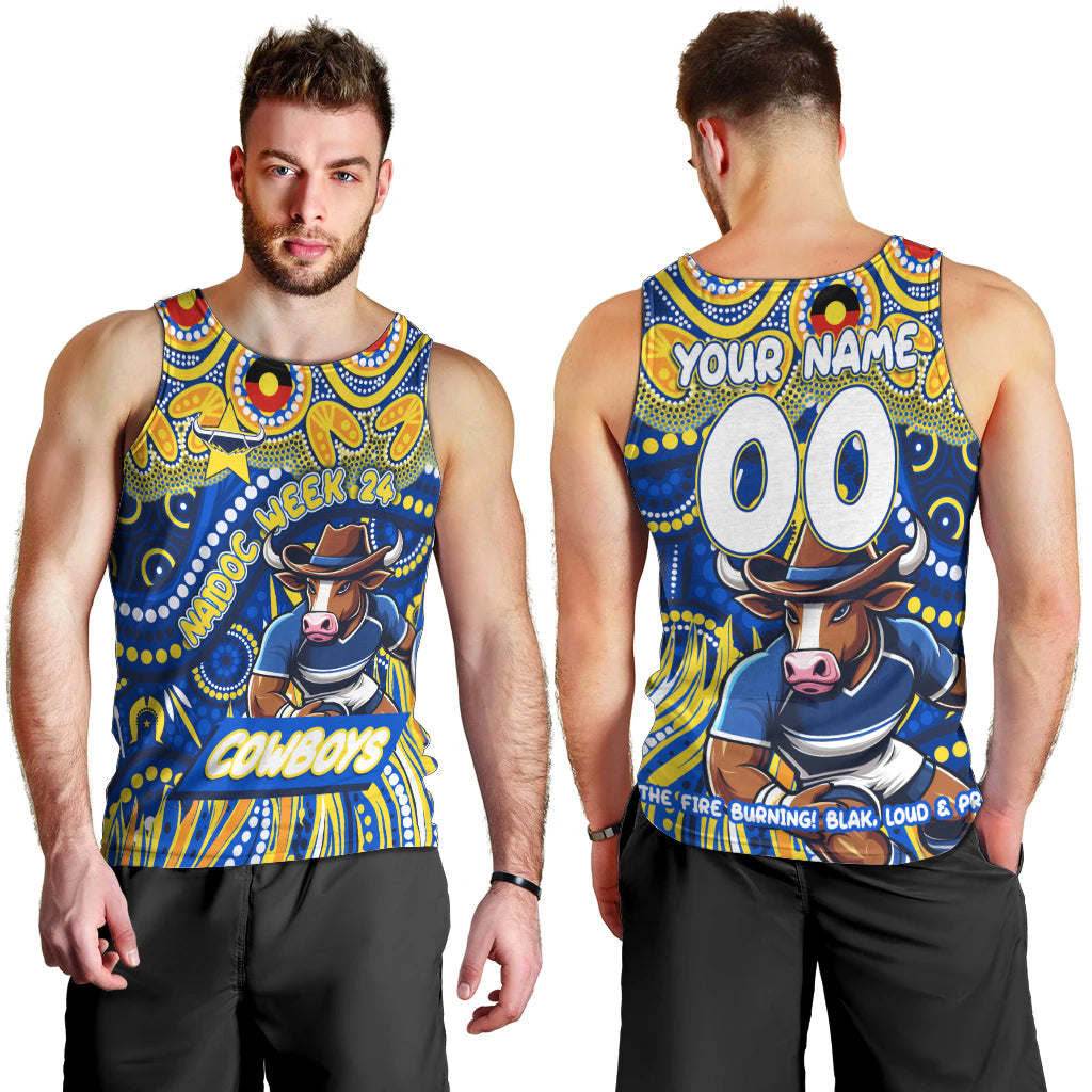 Custom Australia NAIDOC Week 2024 Men Tank Top Cowboys Mascot Keep The Fire Burning