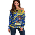 Custom Australia NAIDOC Week 2024 Off Shoulder Sweater Cowboys Mascot Keep The Fire Burning