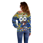 Custom Australia NAIDOC Week 2024 Off Shoulder Sweater Cowboys Mascot Keep The Fire Burning