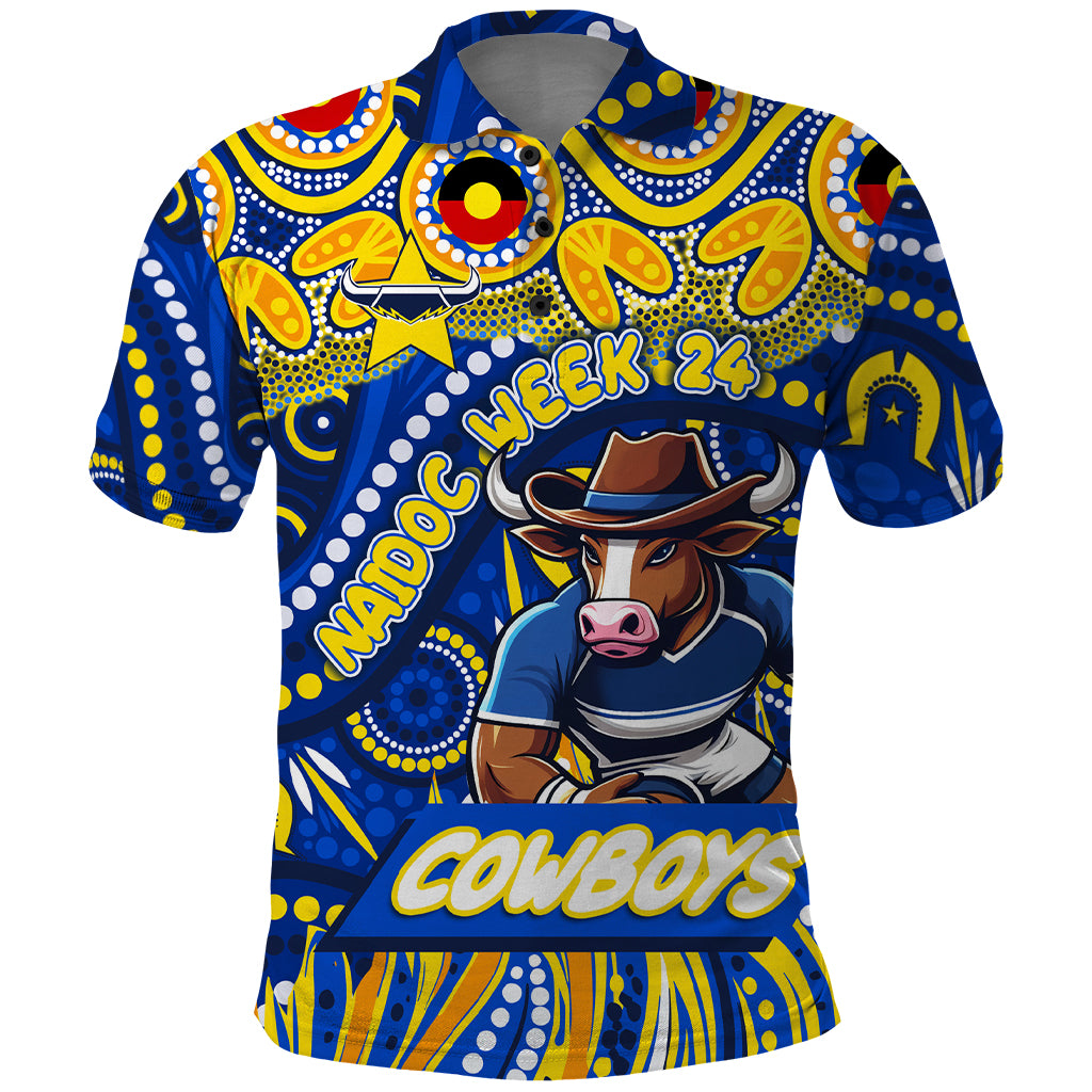 Custom Australia NAIDOC Week 2024 Polo Shirt Cowboys Mascot Keep The Fire Burning