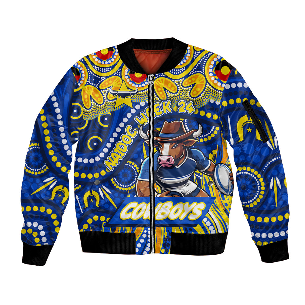 Custom Australia NAIDOC Week 2024 Sleeve Zip Bomber Jacket Cowboys Mascot Keep The Fire Burning