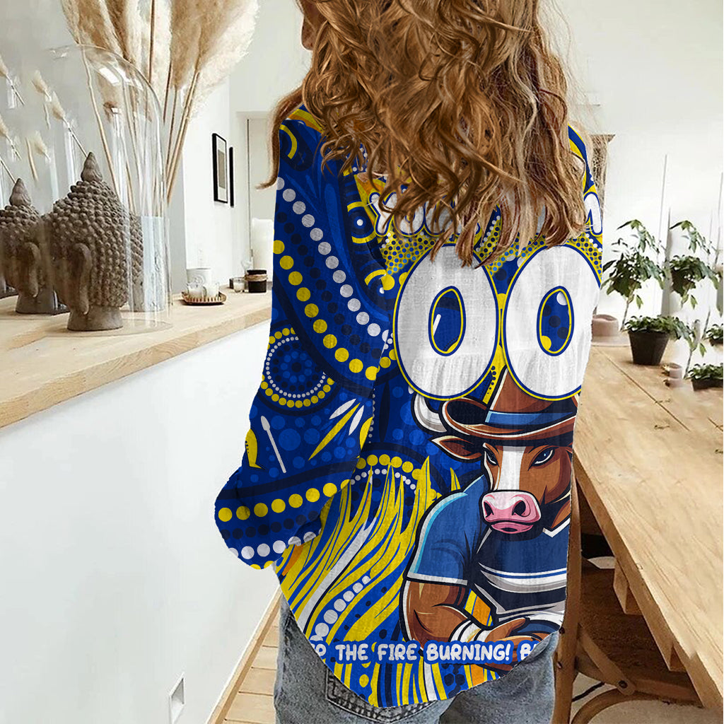 Custom Australia NAIDOC Week 2024 Women Casual Shirt Cowboys Mascot Keep The Fire Burning