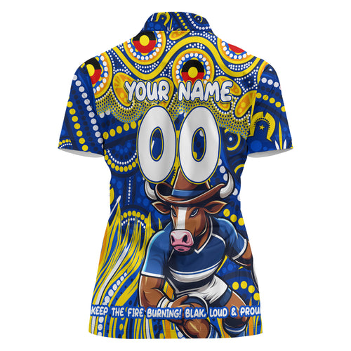 Custom Australia NAIDOC Week 2024 Women Polo Shirt Cowboys Mascot Keep The Fire Burning