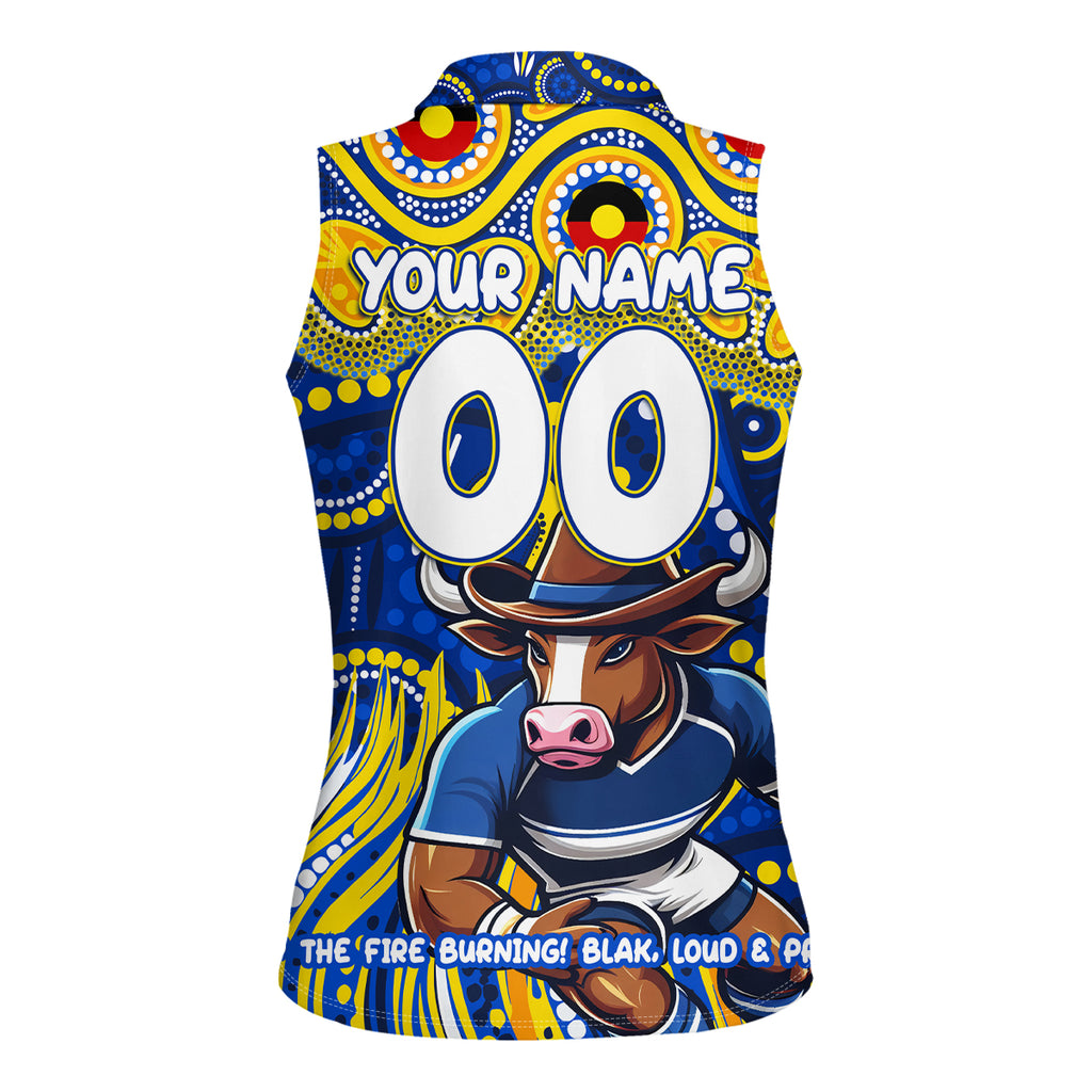 Custom Australia NAIDOC Week 2024 Women Sleeveless Polo Shirt Cowboys Mascot Keep The Fire Burning