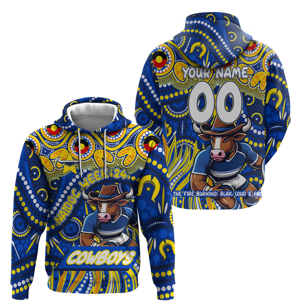 Custom Australia NAIDOC Week 2024 Zip Hoodie Cowboys Mascot Keep The Fire Burning