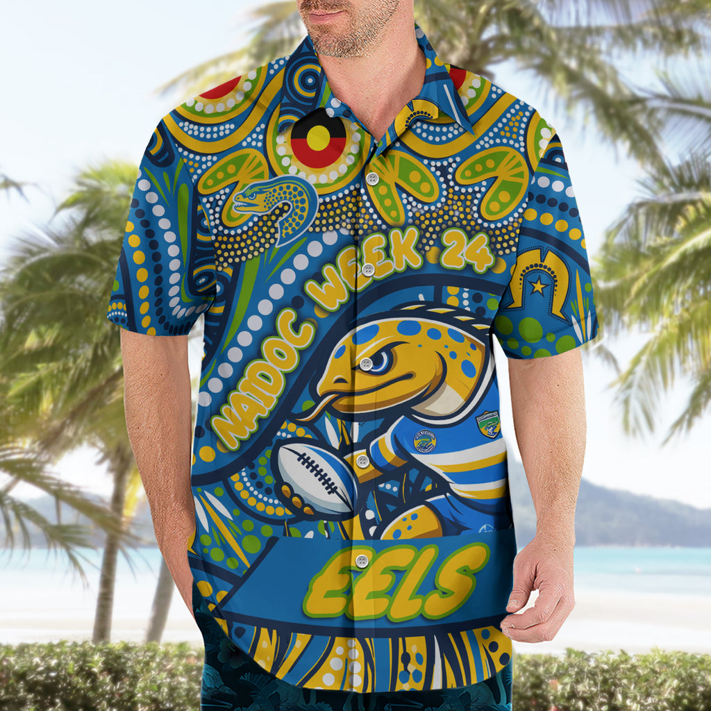Custom Australia NAIDOC Week 2024 Hawaiian Shirt Parramatta Eels Mascot Keep The Fire Burning