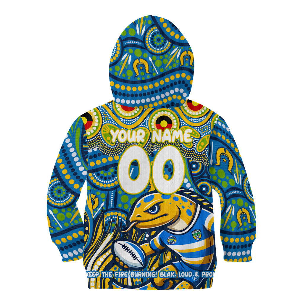 Custom Australia NAIDOC Week 2024 Kid Hoodie Parramatta Eels Mascot Keep The Fire Burning