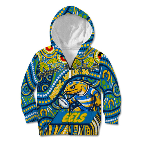 Custom Australia NAIDOC Week 2024 Kid Hoodie Parramatta Eels Mascot Keep The Fire Burning