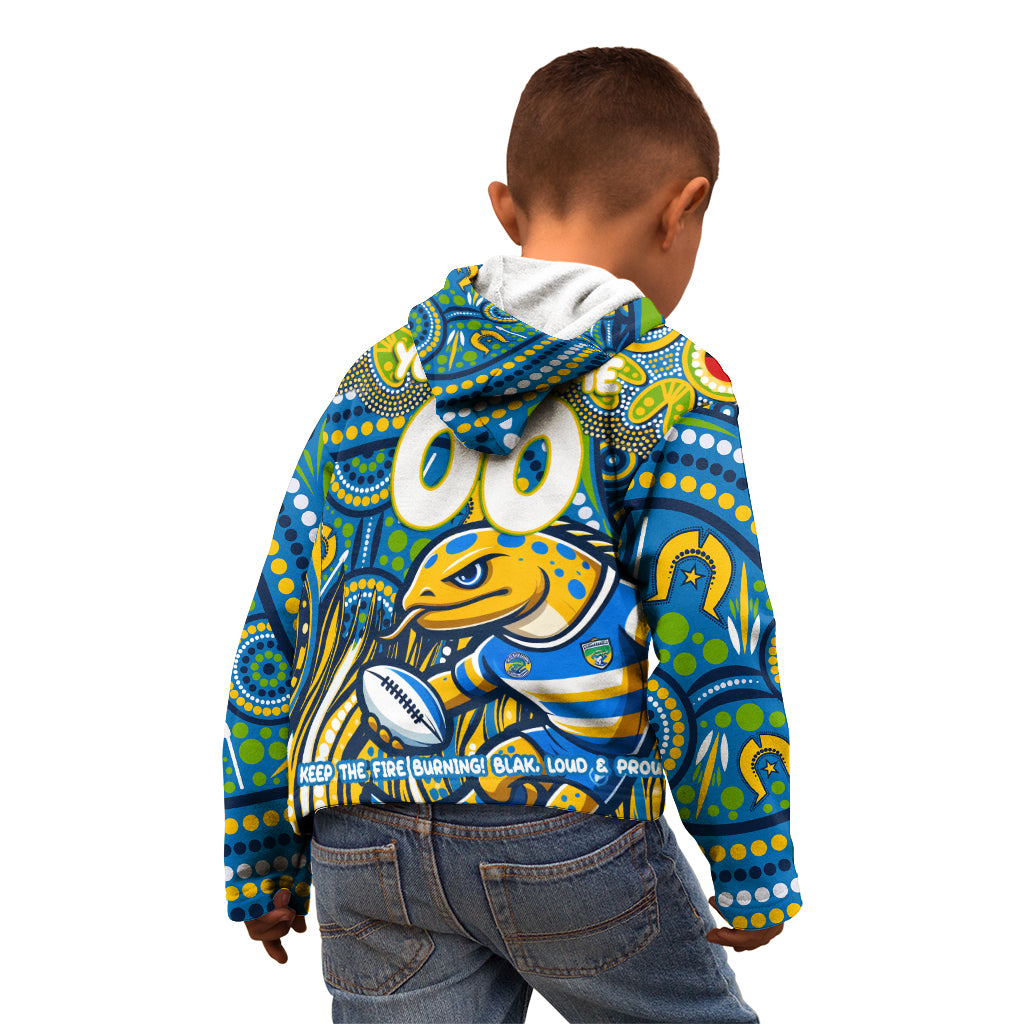 Custom Australia NAIDOC Week 2024 Kid Hoodie Parramatta Eels Mascot Keep The Fire Burning
