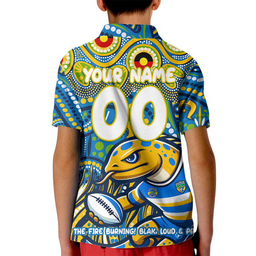 Custom Australia NAIDOC Week 2024 Kid Polo Shirt Parramatta Eels Mascot Keep The Fire Burning
