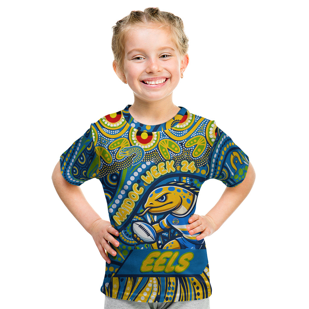 Custom Australia NAIDOC Week 2024 Kid T Shirt Parramatta Eels Mascot Keep The Fire Burning
