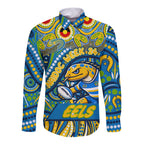 Custom Australia NAIDOC Week 2024 Long Sleeve Button Shirt Parramatta Eels Mascot Keep The Fire Burning
