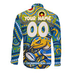 Custom Australia NAIDOC Week 2024 Long Sleeve Button Shirt Parramatta Eels Mascot Keep The Fire Burning