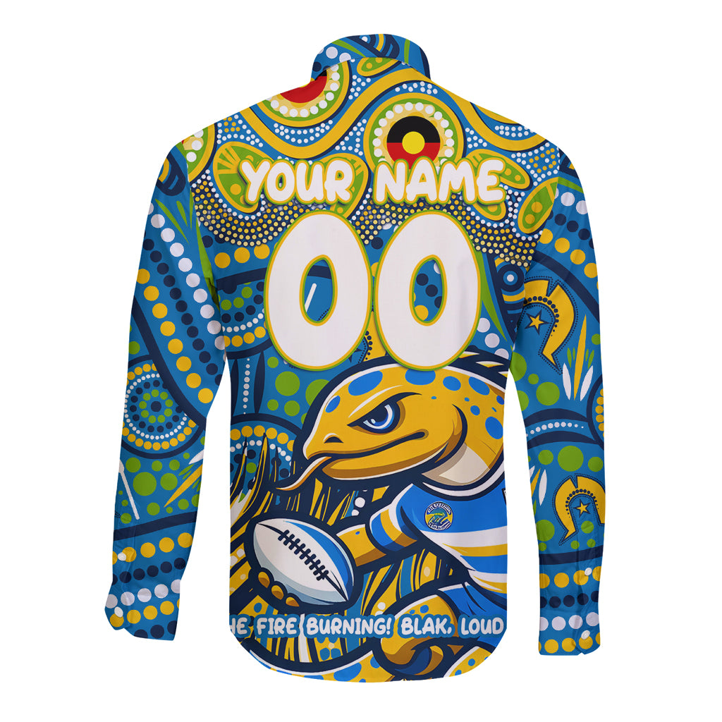Custom Australia NAIDOC Week 2024 Long Sleeve Button Shirt Parramatta Eels Mascot Keep The Fire Burning