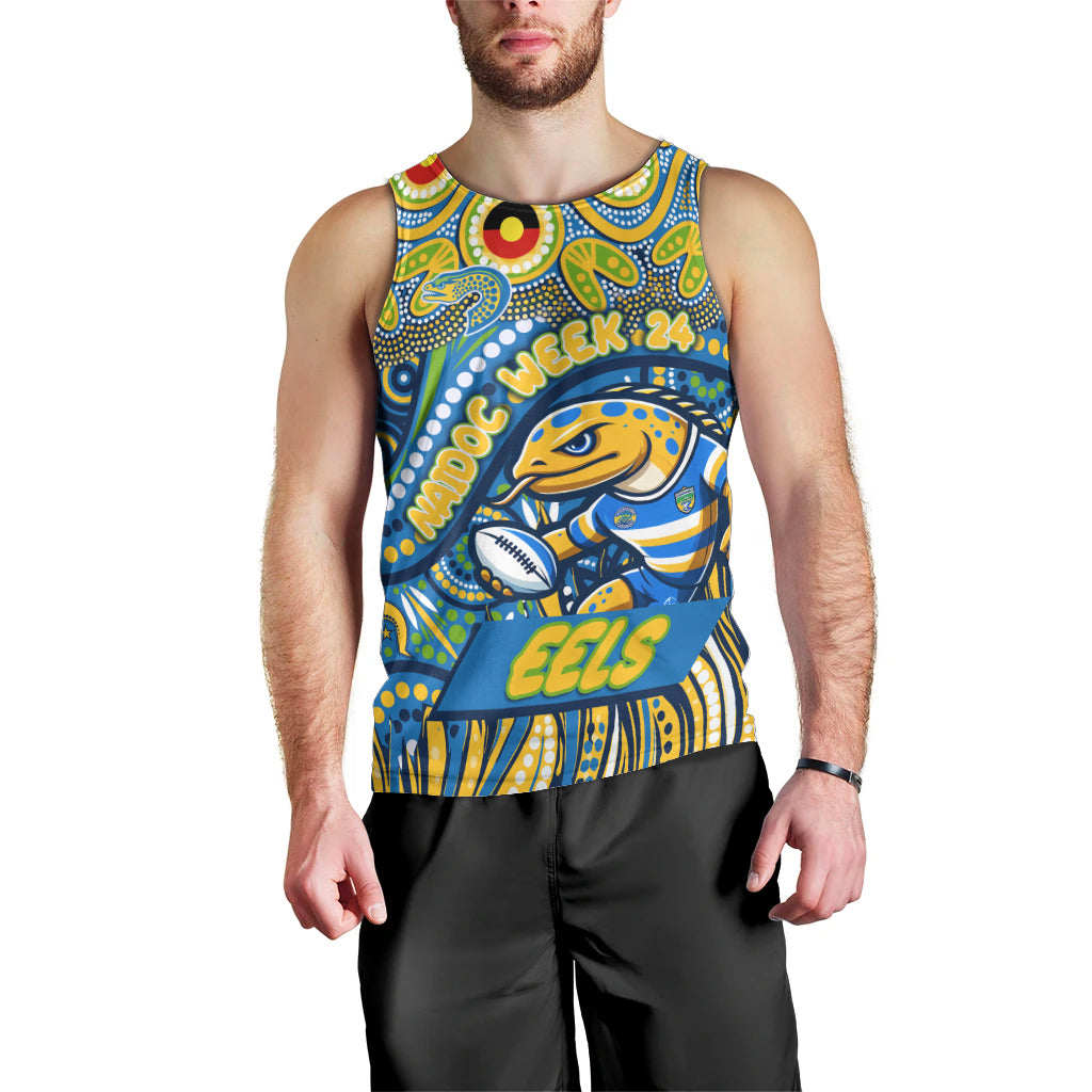 Custom Australia NAIDOC Week 2024 Men Tank Top Parramatta Eels Mascot Keep The Fire Burning