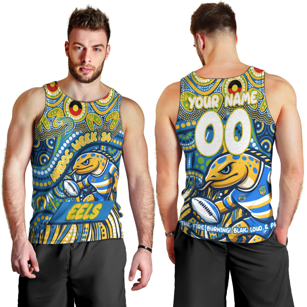 Custom Australia NAIDOC Week 2024 Men Tank Top Parramatta Eels Mascot Keep The Fire Burning