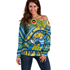 Custom Australia NAIDOC Week 2024 Off Shoulder Sweater Parramatta Eels Mascot Keep The Fire Burning