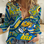 Custom Australia NAIDOC Week 2024 Women Casual Shirt Parramatta Eels Mascot Keep The Fire Burning