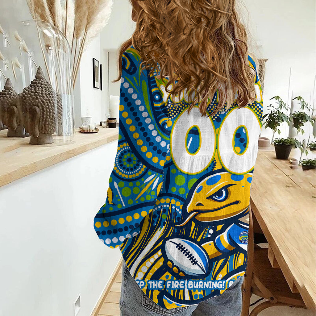 Custom Australia NAIDOC Week 2024 Women Casual Shirt Parramatta Eels Mascot Keep The Fire Burning