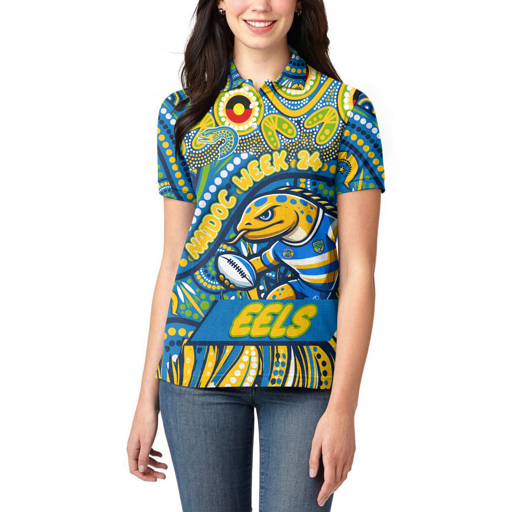 Custom Australia NAIDOC Week 2024 Women Polo Shirt Parramatta Eels Mascot Keep The Fire Burning