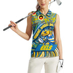 Custom Australia NAIDOC Week 2024 Women Sleeveless Polo Shirt Parramatta Eels Mascot Keep The Fire Burning