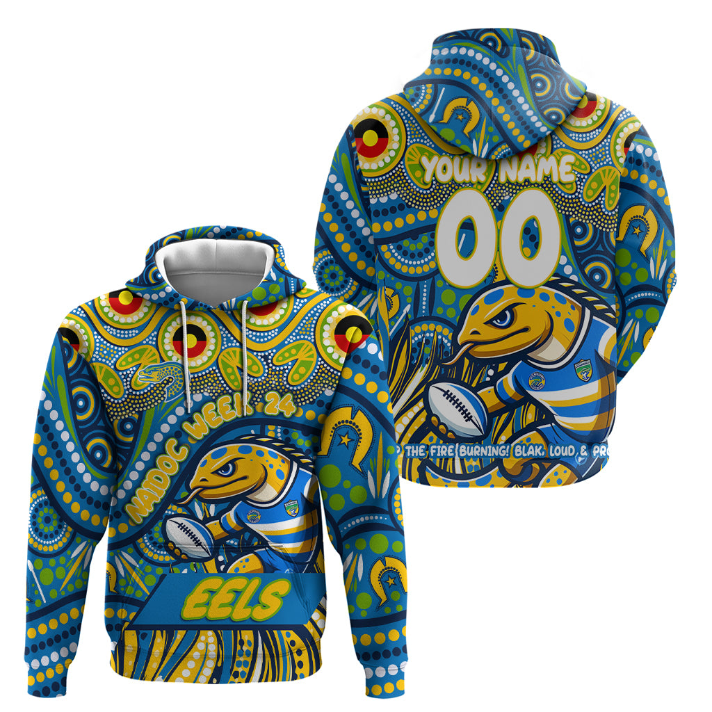 Custom Australia NAIDOC Week 2024 Zip Hoodie Parramatta Eels Mascot Keep The Fire Burning