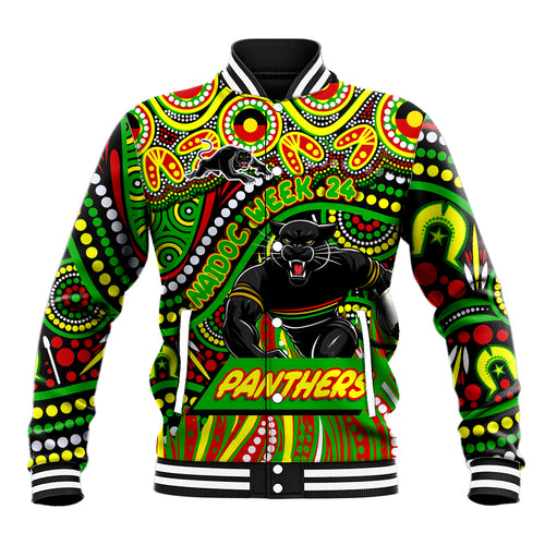 Custom Australia NAIDOC Week 2024 Baseball Jacket Penrith Panthers Mascot Keep The Fire Burning