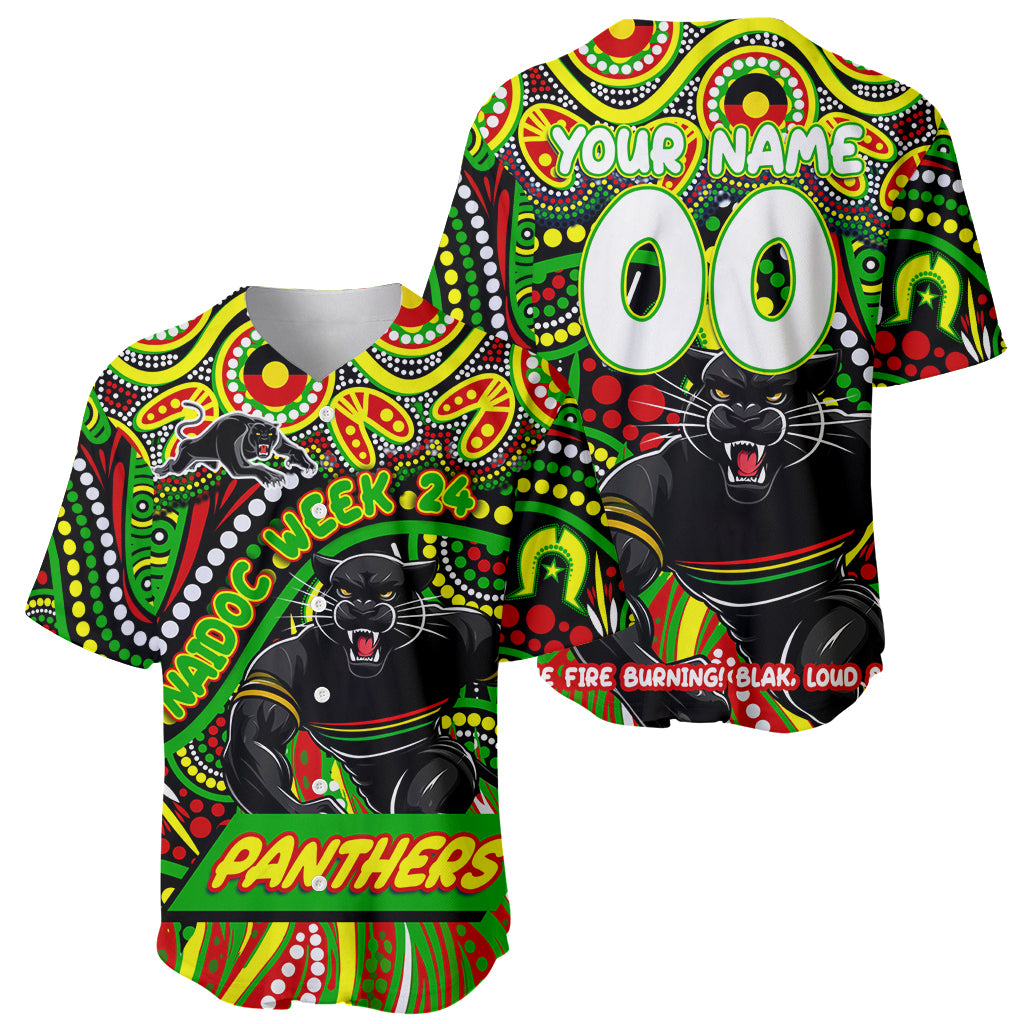 Custom Australia NAIDOC Week 2024 Baseball Jersey Penrith Panthers Mascot Keep The Fire Burning