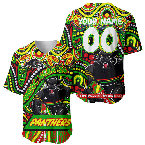 Custom Australia NAIDOC Week 2024 Baseball Jersey Penrith Panthers Mascot Keep The Fire Burning