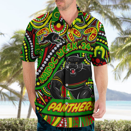 Custom Australia NAIDOC Week 2024 Hawaiian Shirt Penrith Panthers Mascot Keep The Fire Burning