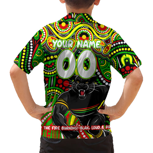 Custom Australia NAIDOC Week 2024 Kid Hawaiian Shirt Penrith Panthers Mascot Keep The Fire Burning