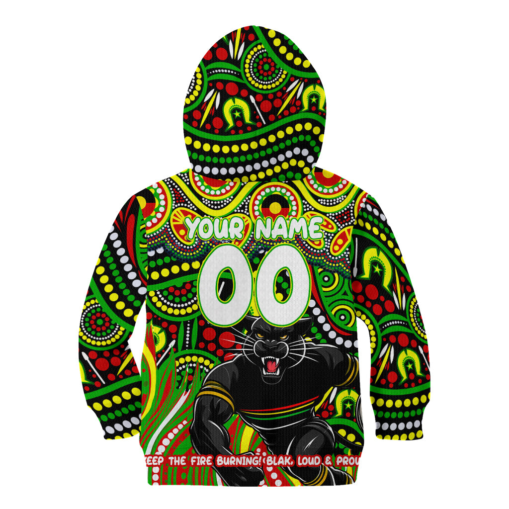 Custom Australia NAIDOC Week 2024 Kid Hoodie Penrith Panthers Mascot Keep The Fire Burning