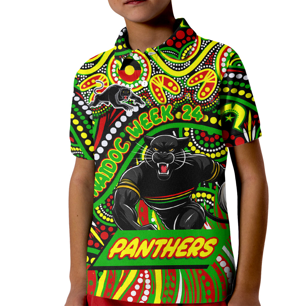 Custom Australia NAIDOC Week 2024 Kid Polo Shirt Penrith Panthers Mascot Keep The Fire Burning