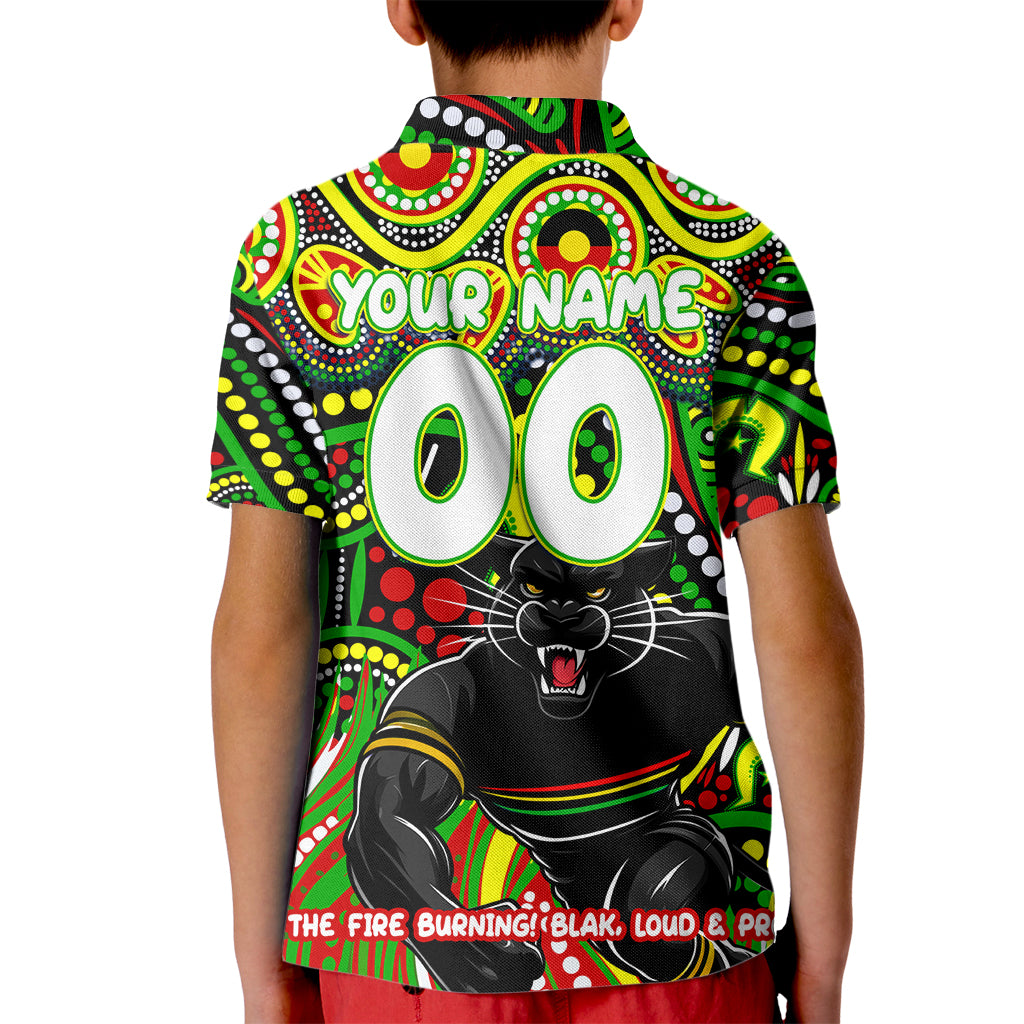 Custom Australia NAIDOC Week 2024 Kid Polo Shirt Penrith Panthers Mascot Keep The Fire Burning