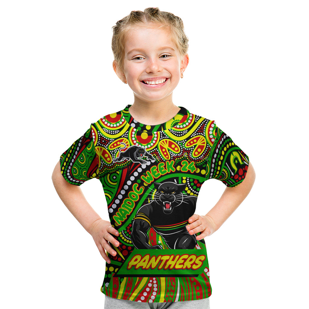 Custom Australia NAIDOC Week 2024 Kid T Shirt Penrith Panthers Mascot Keep The Fire Burning