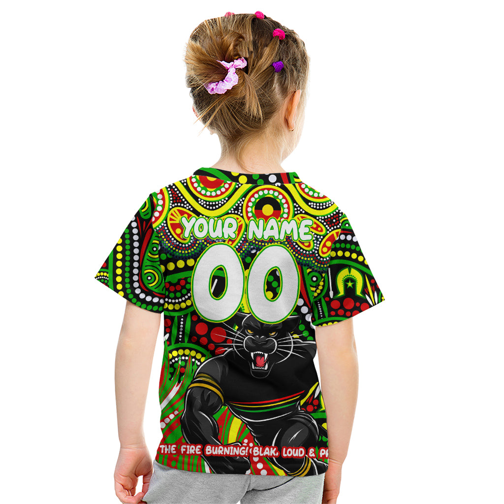 Custom Australia NAIDOC Week 2024 Kid T Shirt Penrith Panthers Mascot Keep The Fire Burning