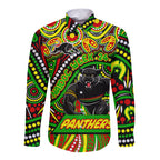 Custom Australia NAIDOC Week 2024 Long Sleeve Button Shirt Penrith Panthers Mascot Keep The Fire Burning