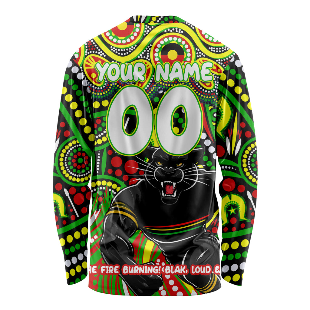 Custom Australia NAIDOC Week 2024 Long Sleeve Shirt Penrith Panthers Mascot Keep The Fire Burning