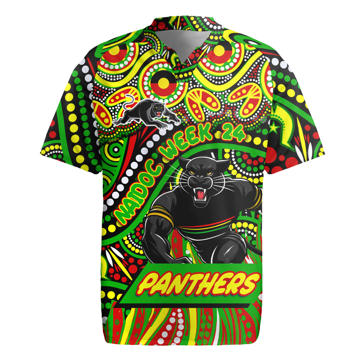 Custom Australia NAIDOC Week 2024 Rugby Jersey Penrith Panthers Mascot Keep The Fire Burning