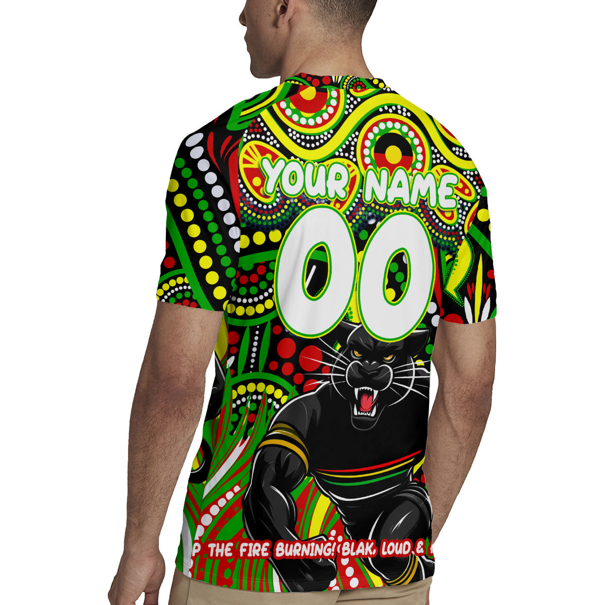 Custom Australia NAIDOC Week 2024 Rugby Jersey Penrith Panthers Mascot Keep The Fire Burning