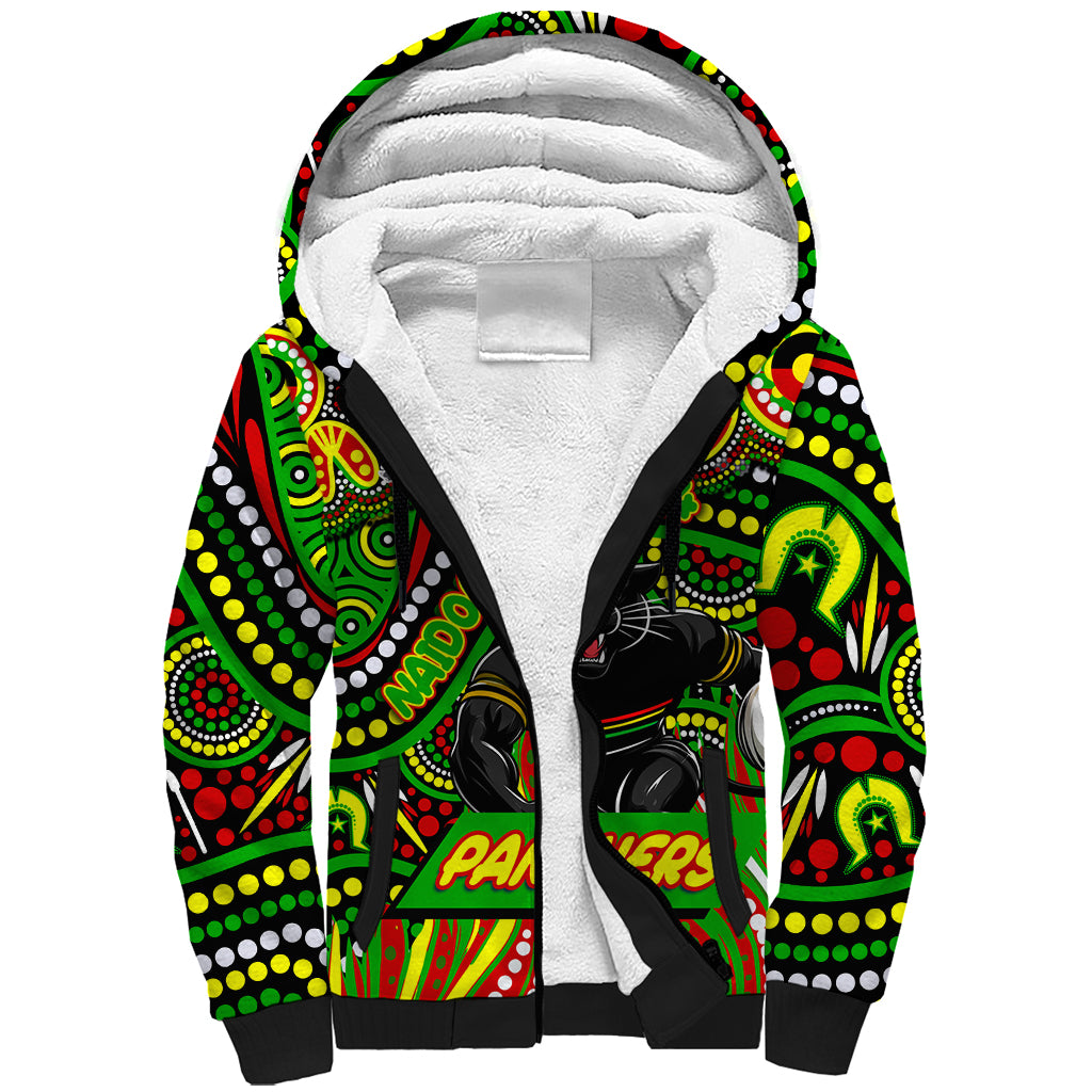 Custom Australia NAIDOC Week 2024 Sherpa Hoodie Penrith Panthers Mascot Keep The Fire Burning