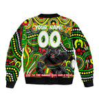Custom Australia NAIDOC Week 2024 Sleeve Zip Bomber Jacket Penrith Panthers Mascot Keep The Fire Burning