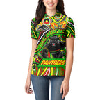 Custom Australia NAIDOC Week 2024 Women Polo Shirt Penrith Panthers Mascot Keep The Fire Burning