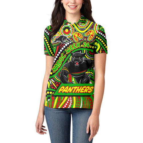 Custom Australia NAIDOC Week 2024 Women Polo Shirt Penrith Panthers Mascot Keep The Fire Burning