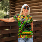 Custom Australia NAIDOC Week 2024 Women Polo Shirt Penrith Panthers Mascot Keep The Fire Burning