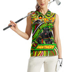 Custom Australia NAIDOC Week 2024 Women Sleeveless Polo Shirt Penrith Panthers Mascot Keep The Fire Burning
