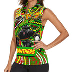 Custom Australia NAIDOC Week 2024 Women Sleeveless Polo Shirt Penrith Panthers Mascot Keep The Fire Burning